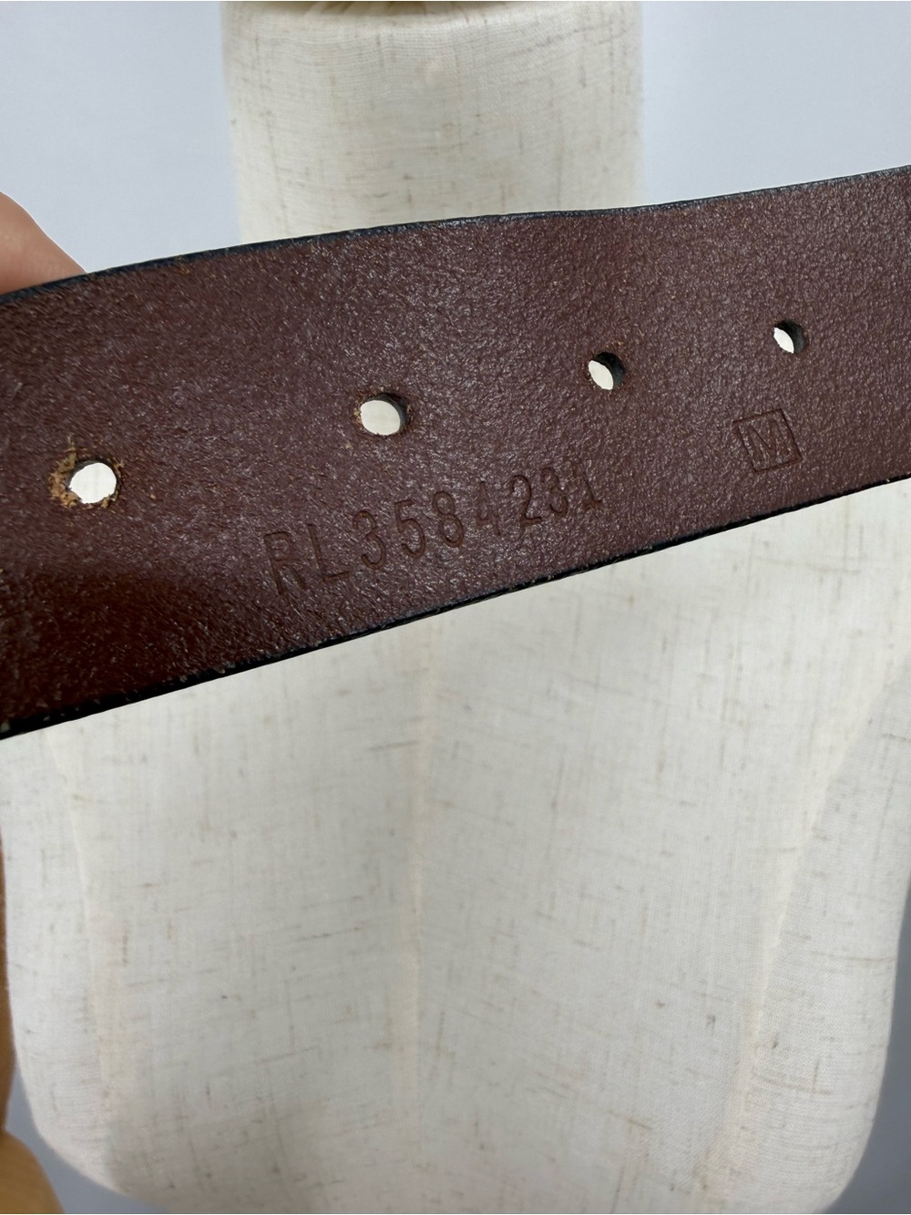 Polo Ralph Lauren RL3584231 tooled 100% leather belt M - Picture 7 of 12